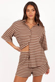 Linnea Short Set Brown White