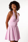 Leigh Halterneck Mini Dress Lavender