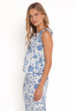 Claud Top Blue White Floral
