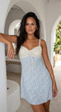 Primaveria Ditsy Floral Mini Dress Blue Multi