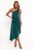 Emma One Shoulder Midi Dress Teal