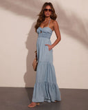 Prairie Aurora Halter Neck Chambray Jumpsuit