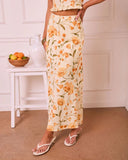 Veloura Floral Linen Maxi Skirt