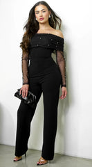 Liora Off Shoulder Jumpsuit Black