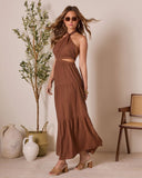 Roma Glow Halter Cut Out Maxi Dress