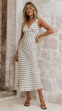 Daphne Maxi Dress Cream Polka