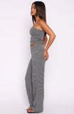 Happy It Happened Pants Grey White Stripe