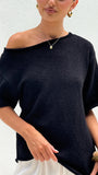Cascadia Off Shoulder T Shirt Black