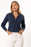 Viara Quarter Zip Knit Sweater Navy