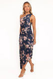 Kleo One Shoulder Maxi Dress Navy Floral