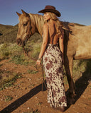 Lucea Abstract Spot Cowl Neck Maxi Dress