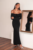 Pennie Maxi Dress Black Sequin Knit
