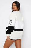 Latest And Greatest Oversized Sweater Grey Marle Black