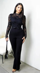 Sorvella Lace Jumpsuit Black