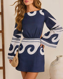 Blue Harbor Abstract Mini Dress