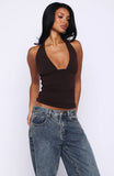Twice As Nice Halter Top Dark Chocolate