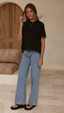 Clare Lace Back T Shirt Black