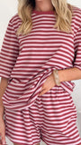 Bobby Crew Neck Tee Red Stripe