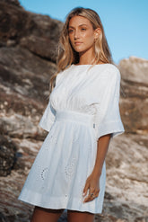 Camila Open Back Mini Dress White