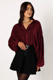 Cadence Long Sleeve Top Burgundy