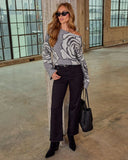 Honey Hug Abstract Print Sweater