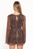 Rhiannon Long Sleeve Romper Brown Floral