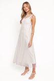 Yulia Pearl Midi Dress Ecru