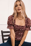 Lucie Top Burgundy Multi