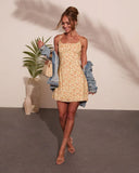 Coastal Bloom Floral Waist Tie Mini Dress