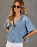 Daily Darling Denim Button Down Top