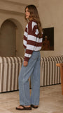 Kodi Sweater Blue Brown Stripe