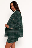 Jules Twill Plaid Blazer Green