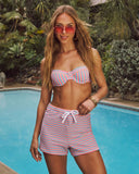 Lagoon Striped Terrycloth Balconette Bikini Top