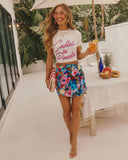 Roxane Abstract Print Wrap Skort