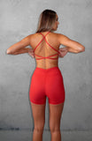 Shes Healthy Sports Crop Cherry Red