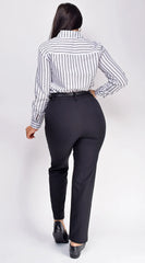 Aspen Twill Slim Fit Cropped Pants Black