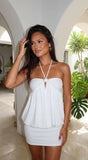 Lumière Halter Mini Dress Off White