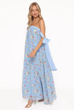 Codie Off Shoulder Maxi Dress Cornflower Blue Floral