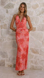 Zelda Maxi Dress Orange Floral