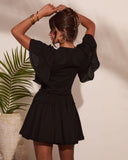 Honey Meadow Cotton Ruffle Knit Mini Dress