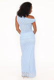 Faeriel Lace Knit Maxi Skirt Blue