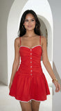 Portofina Contrast Poplin Mini Dress Red