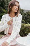 Aidy Crop Button Front Cardigan White
