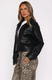 Nobody Told Me PU Jacket Black