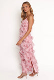 Ciao Ruffles Maxi Dress Pink Floral