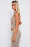 Down For Me Sequin Knit Top Champagne