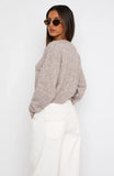 Warm Whispers Knit Cardigan Taupe