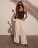 Leema Stretch High Rise Wide Leg Twill Jeans
