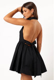 Cheyenne Halterneck Mini Dress Black