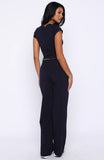 Break The Records Wide Leg Pants Navy